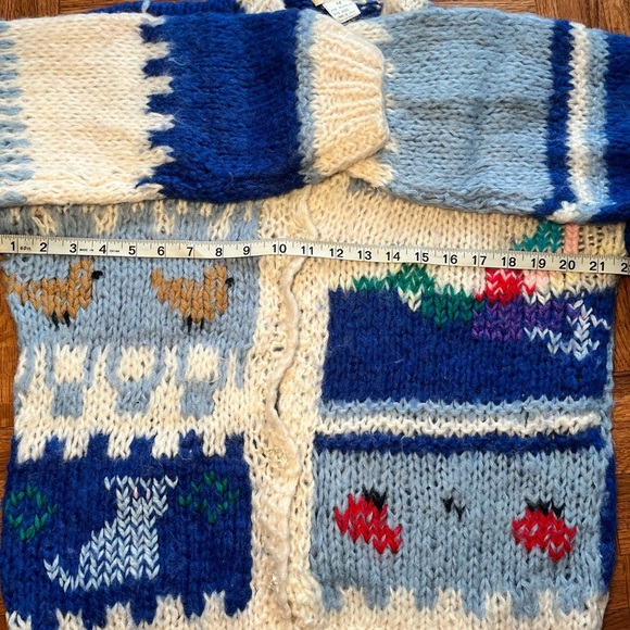 Vintage Grazia Hand Chunky Knit Wool Blend Sweater Cardigan - Picture 8 of 12